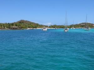 PSV with resort on shore