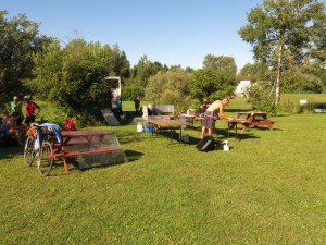 Starting supper preparations. 