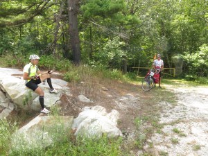 Jacques, Alain having lunch