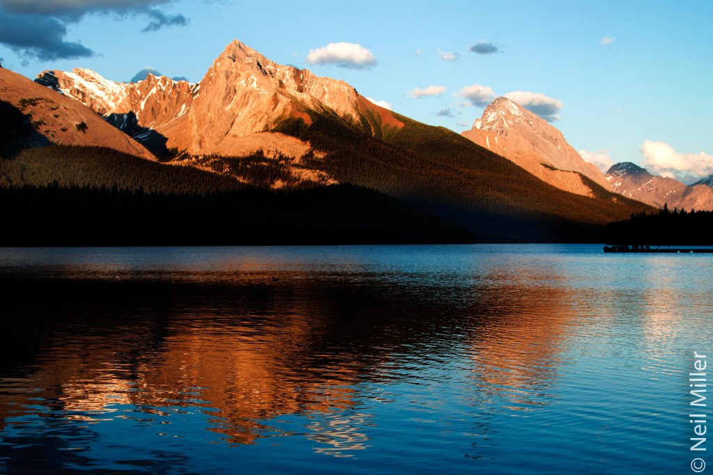 Sunset at Maligne Lake
