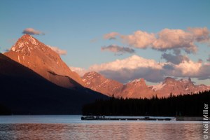 Sunset at Maligne Lake
